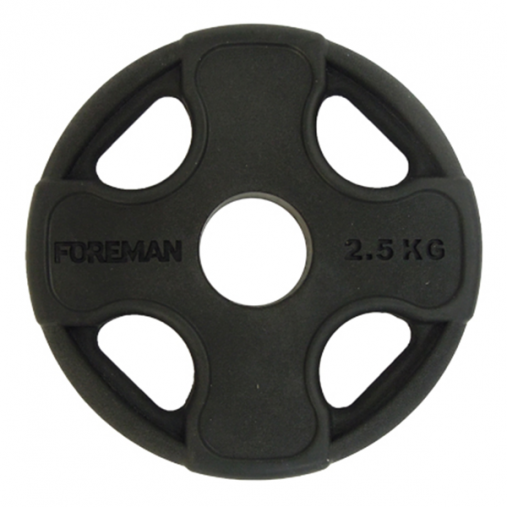 Олимпийский обрезиненный диск FOREMAN PRR 2,5 кг, черный Олимпийский обрезиненный диск FOREMAN PRR 2,5 кг, черный