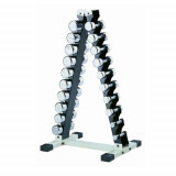 Набор хромированных гантелей 1-10 кг 20 шт. со стойкой MB Barbell